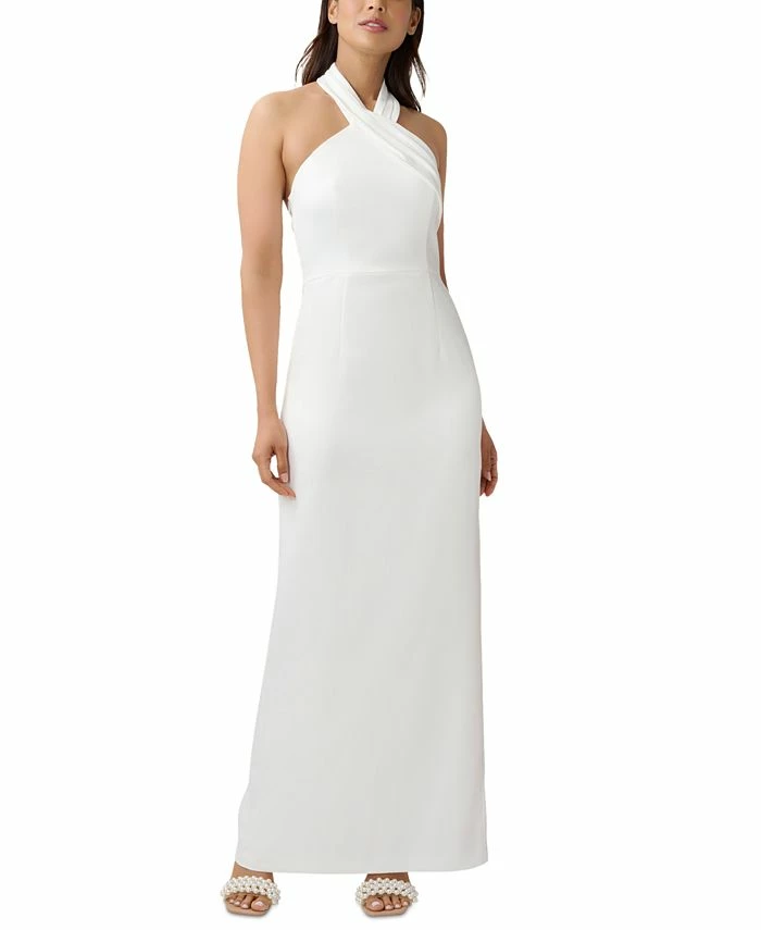 Adrianna Papell Women's Halter-Neck Sleeveless Fitted Gown 1 Adrianna Papell Women's Halter-Neck Sleeveless Fitted Gown