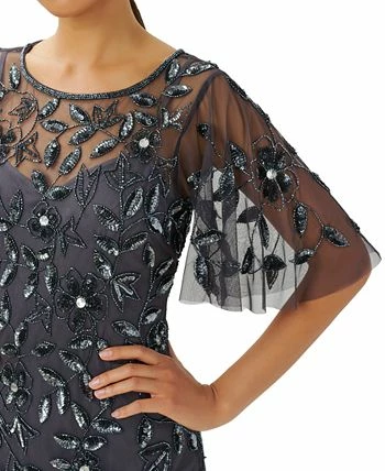 Adrianna Papell Embellished Flutter-Sleeve A-Line Dress 2 Adrianna Papell Embellished Flutter-Sleeve A-Line Dress - Image 2