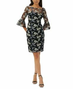 Adrianna Papell Women's Embroidered Sheath Dress