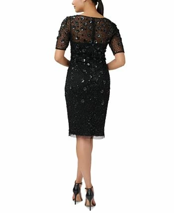 Adrianna Papell Beaded Floral Sheath Dress 2 Adrianna Papell Beaded Floral Sheath Dress - Image 2
