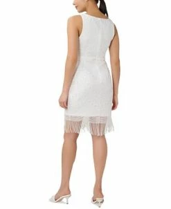 Adrianna Papell Women's Scoop-Neck Fringe-Trim Sheath Dress -Anne Klein Sales Store 23034508 fpx