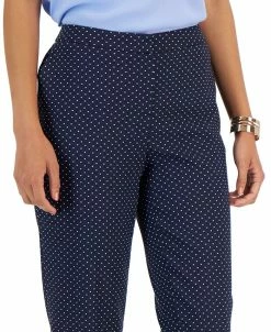 Kasper Women's Stretch-Jacquard Polka-Dot Straight-Leg Cropped Pants -Anne Klein Sales Store 23035429 fpx