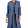 Kasper Women's Collarless 3/4-Sleeve Tweed Topper Jacket
