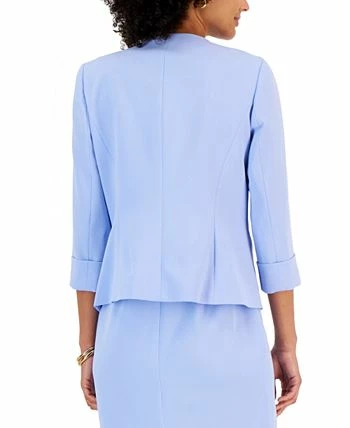 Kasper Women's Stretch Crepe Open-Front Roll-Sleeve Jacket 2 Kasper Women's Stretch Crepe Open-Front Roll-Sleeve Jacket - Image 2