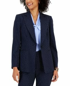 Kasper Women's Stretch Jacquard Dot-Print Blazer
