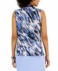 Kasper Women's Printed Sleeveless Twisted-Neck Top -Anne Klein Sales Store 23035473 fpx