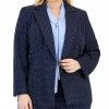 Kasper Plus Size Stretch Jacquard Dot-Print Blazer