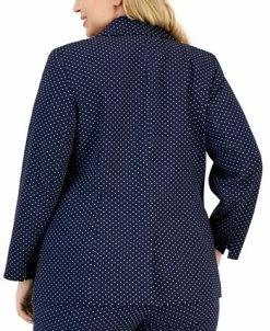 Kasper Plus Size Stretch Jacquard Dot-Print Blazer -Anne Klein Sales Store 23045980 fpx