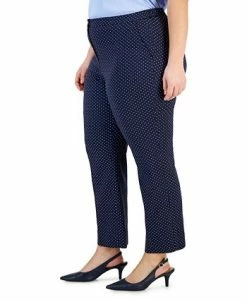 Kasper Plus Size Dot-Print Jacquard Ankle Pants -Anne Klein Sales Store 23045997 fpx