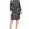 Kasper Plus Size Floral Faux-Wrap Pullover Dress