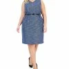 Kasper Plus Size Sleeveless Belted Tweed Sheath Dress