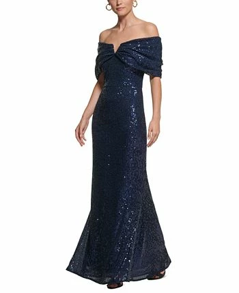 Vince Camuto Women's Off-The-Shoulder-Neckline Sequin Gown 2 Vince Camuto Women's Off-The-Shoulder-Neckline Sequin Gown - Image 2