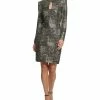 Vince Camuto Women's Mock-Neck Long-Sleeve Metallic Dress