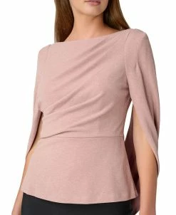 Adrianna Papell Women's Boat-Neck Cape-Sleeve Blouse