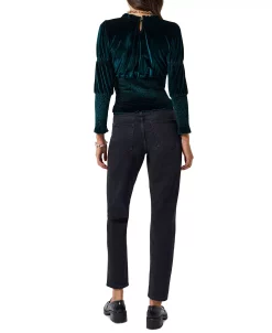 French Connection Women's Sula Velvet Smocked Top -Anne Klein Sales Store 23100675 fpx