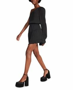 Steve Madden Zinnia Satin One-Shoulder Dress -Anne Klein Sales Store 23101571 fpx