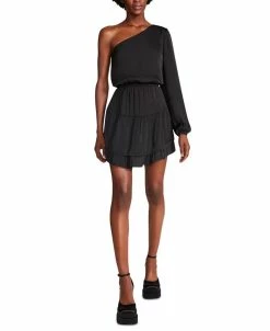 Steve Madden Zinnia Satin One-Shoulder Dress