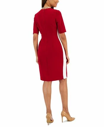 Kasper Women's Ellen Crewneck Side-Stripe Shift Dress 2 Kasper Women's Ellen Crewneck Side-Stripe Shift Dress - Image 2