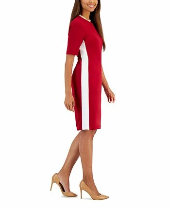 Kasper Women's Ellen Crewneck Side-Stripe Shift Dress 3 Kasper Women's Ellen Crewneck Side-Stripe Shift Dress - Image 3