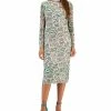 Kasper Women's Side-Pleated Printed Midi Dress