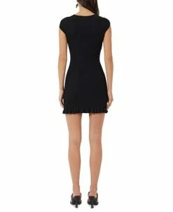 French Connection Women's Mathilda Ribbed Knit Ruffled Bodycon Mini Dress -Anne Klein Sales Store 23111046 fpx