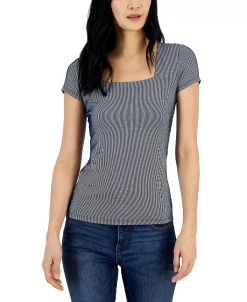 INC International Concepts Women's Ribbed Square-Neck T-Shirt, Created For Macy's -Anne Klein Sales Store 23112013 fpx