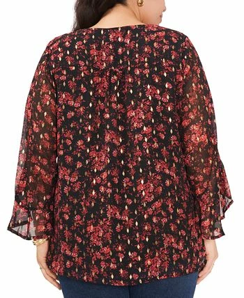 Vince Camuto Plus Size Printed Flutter-Sleeve Top 2 Vince Camuto Plus Size Printed Flutter-Sleeve Top - Image 2