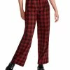 Steve Madden Women's Isabella Plaid Wide-Leg Pants