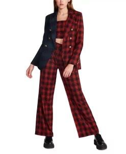 Steve Madden Ulti-Plaid Simone Button Front Blazer -Anne Klein Sales Store 23137042 fpx
