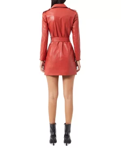 French Connection Women's Etta Faux-Leather Moto Dress -Anne Klein Sales Store 23145166 fpx