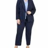 Kasper Plus Size Jacquard Blazer, Bow Top & Elastic Pants