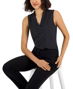 Anne Klein Women's Triple-Pleat Sleeveless V-Neck Blouse -Anne Klein Sales Store 23151144 fpx