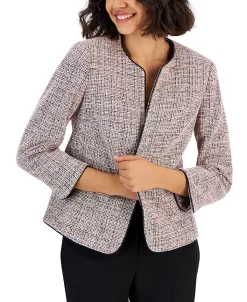 Anne Klein Women's Stretch Jacquard Tweed Cardigan Jacket -Anne Klein Sales Store 23151154 fpx