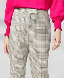 Anne Klein Women's Extended-Tab Straight-Leg Plaid Pants -Anne Klein Sales Store 23151405 fpx