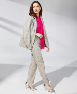 Anne Klein Women's Extended-Tab Straight-Leg Plaid Pants -Anne Klein Sales Store 23151406 fpx