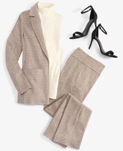 Anne Klein Women's Chevron Blazer, Sleeveless Turtleneck Sweater & Pants -Anne Klein Sales Store 23158462 fpx 2