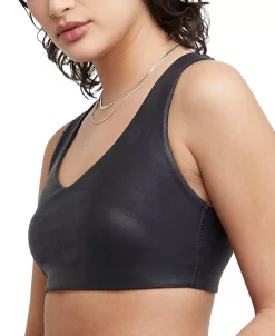 Champion Women's Soft Touch Faux-Leather Low-Impact Sports Bra -Anne Klein Sales Store 23186015 fpx