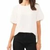 Vince Camuto Women's Textured Crewneck Puff-Sleeve Blouse