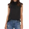 Vince Camuto Women's Mock-Neck Lace Cap-Sleeve Blouse