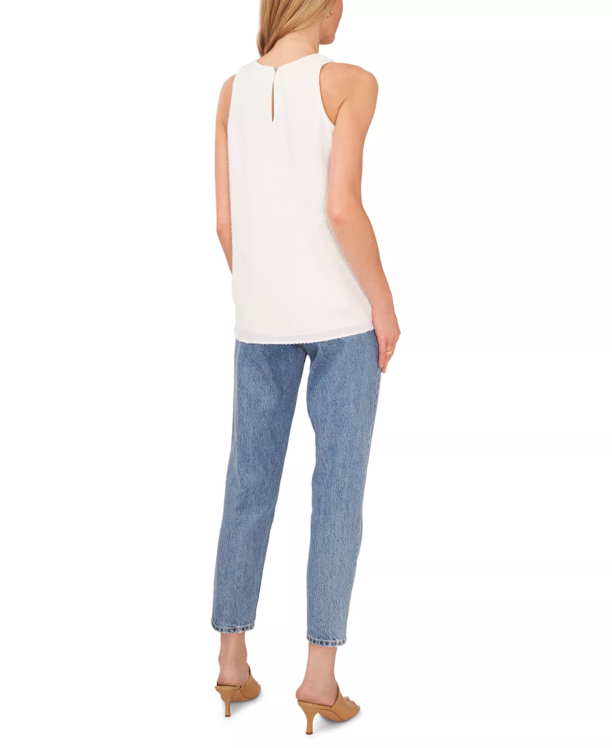 Vince Camuto Women's Shirred-Neck Sleeveless Blouse 4 Vince Camuto Women's Shirred-Neck Sleeveless Blouse - Image 4