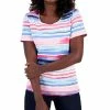 Karen Scott Women's Wave Striped Printed Knit Top, Created For Macy's