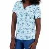 Karen Scott Women's Santa Ana Winds Printed Henley Top, Created For Macy's