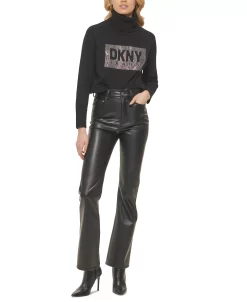 DKNY Jeans Women's Boreum Faux-Leather Flare Pants -Anne Klein Sales Store 23206201 fpx
