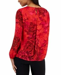 Anne Klein Women's Chiffon Long-Sleeve Double-Layer Blouse -Anne Klein Sales Store 23206619 fpx