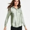 Alfani Women's Satin Collared Utility Blouse, Created For Macy's