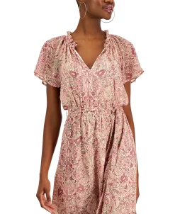 INC International Concepts Women's Paisley Flutter-Sleeve Midi Dress, Created For Macy's -Anne Klein Sales Store 23219834 fpx