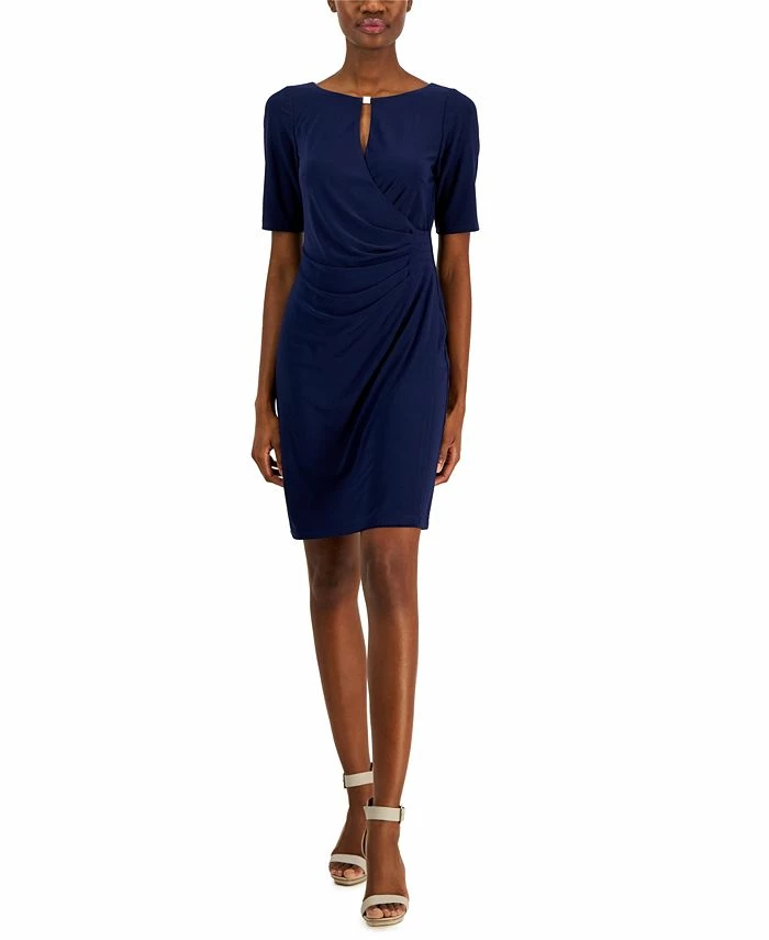 Anne Klein Women's Maryellen Notch-Neck Shift Dress 1 Anne Klein Women's Maryellen Notch-Neck Shift Dress