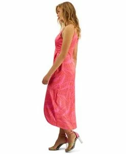 Bar III Women's Twist Detail Printed Faux Wrap Dress, Created For Macy's 7 Bar III Women's Twist Detail Printed Faux Wrap Dress, Created For Macy's -Anne Klein Sales Store 23220398 fpx