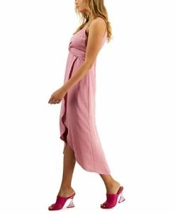 Bar III Women's Twist-Front Asymmetrical-Hem Midi Dress, Created For Macy's -Anne Klein Sales Store 23220510 fpx