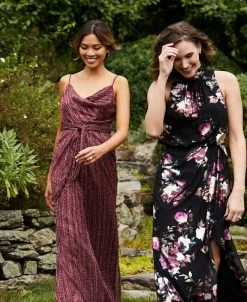 Adrianna Papell Women's Floral-Print Mock-Neck Gown -Anne Klein Sales Store 23220536 fpx